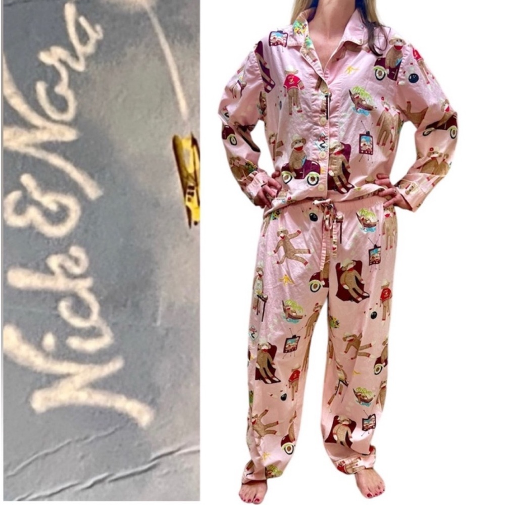 - Nick & Nora XXL Pink Cotton Bowling/Cookout/Lounge Pajama Set! EUC!